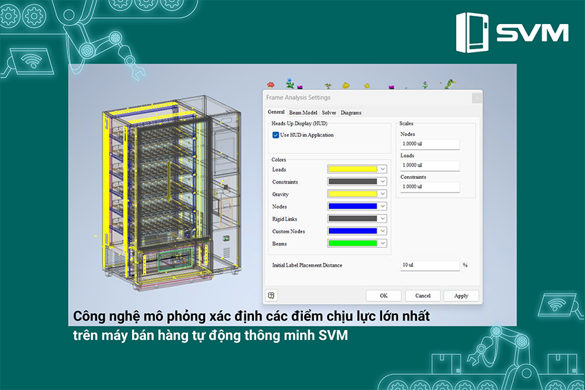 Mô phỏng khả năng chịu lực của máy bán hàng tự động thông minh SVM