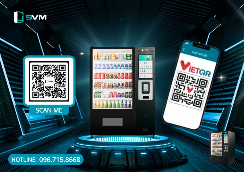 Máy bán hàng tự động SVM thanh toán không tiền mặt linh hoạt với mã QR